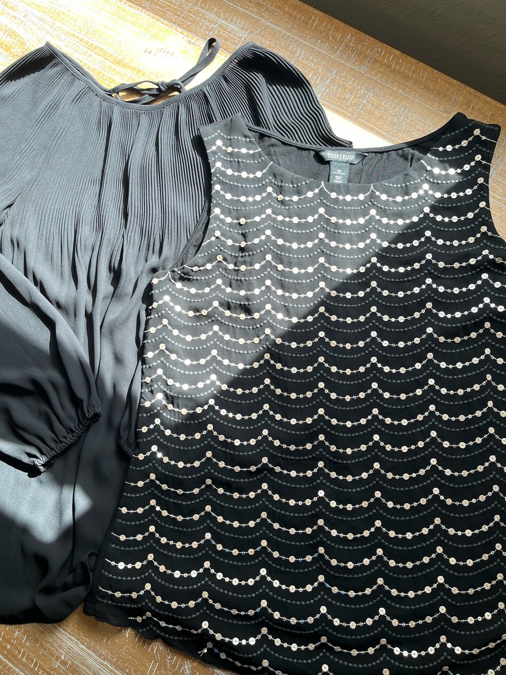 BUNDLE of two black tops White House Black Market and Maxx Studio
